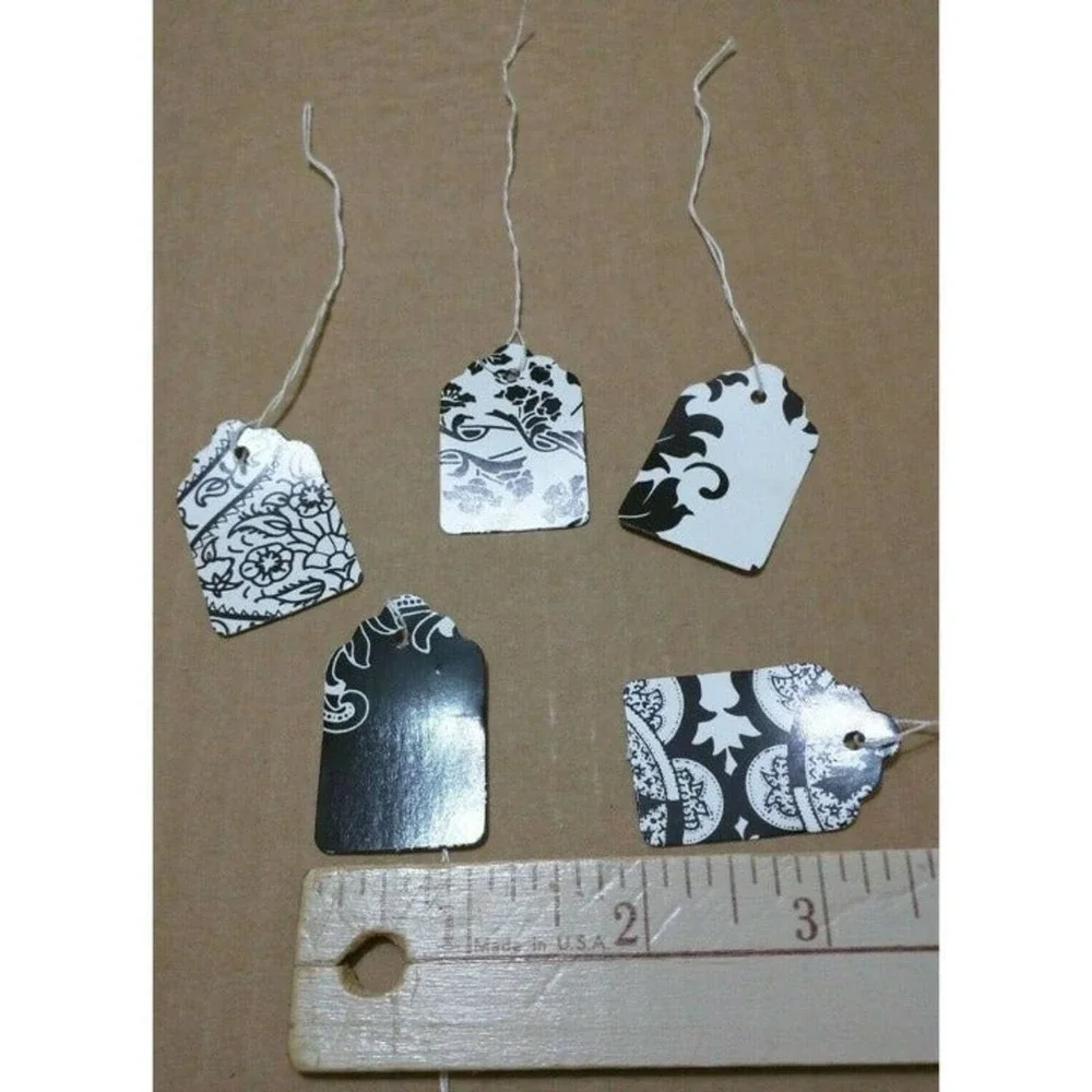 500 pc Country French Black White Price Tags Pre-Strung 5Patterns Retail #5 Lace
